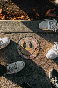 Tunstall | Shoes with Smiley on the ground-Fun Works